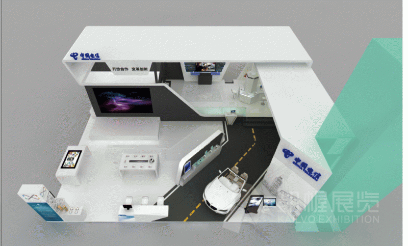 中國電信展臺方案設計2